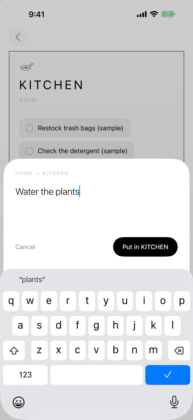 Adding a to-do to the kitchen