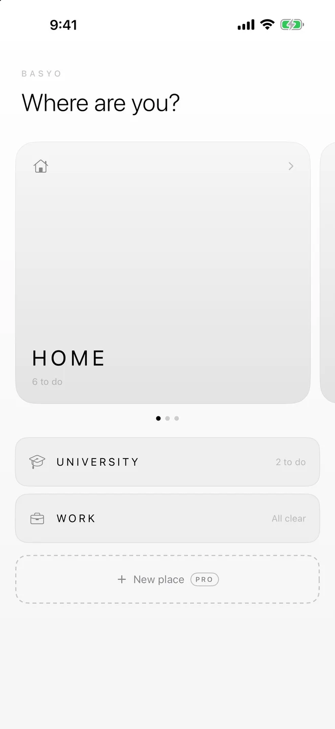 Choosing a place: Home, University, Work